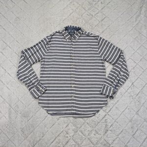Bonobos Shirt Men's M Blue White Stripe Button Up Cotton Casual Work Long Sleeve